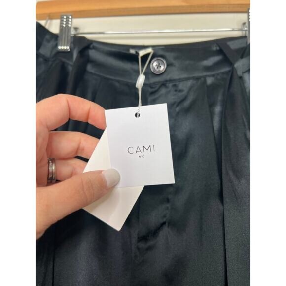 NWT Cami Nyc Hadar Waist Tie Silk Stretch Pants Women's Black Size: 2 - Picture 5 of 8